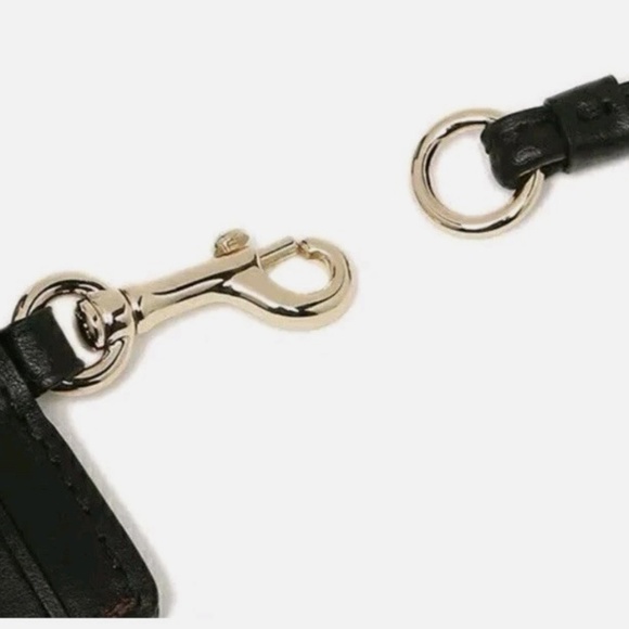 NEW Coach ID Lanyard Card Case Holder Signature Canvas Brown Black F63274 - Picture 2 of 5